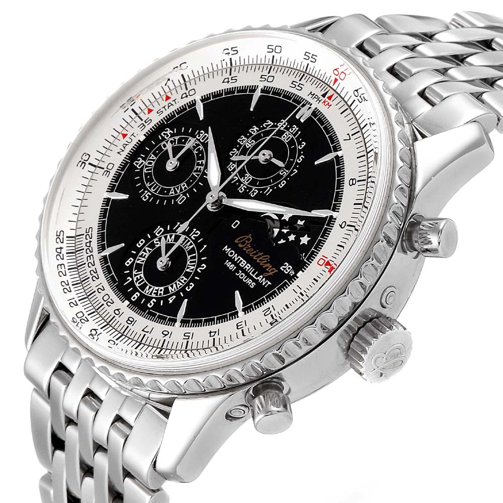 

Breitling Black Stainless Steel Navitimer Monbrillant