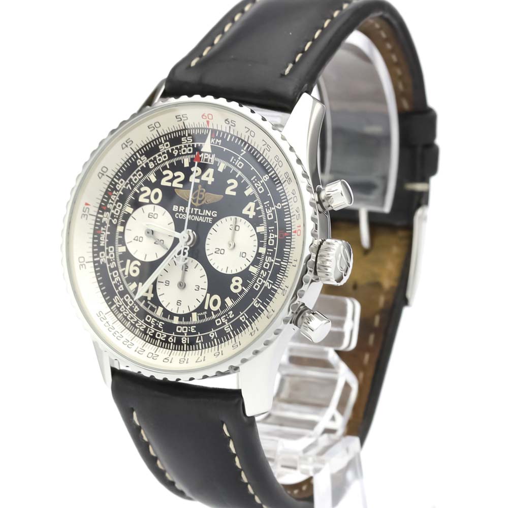 

Breitling Blakc Stainless Steel Navitimer Cosmonaute A12322 Men's Wristwatch, Black