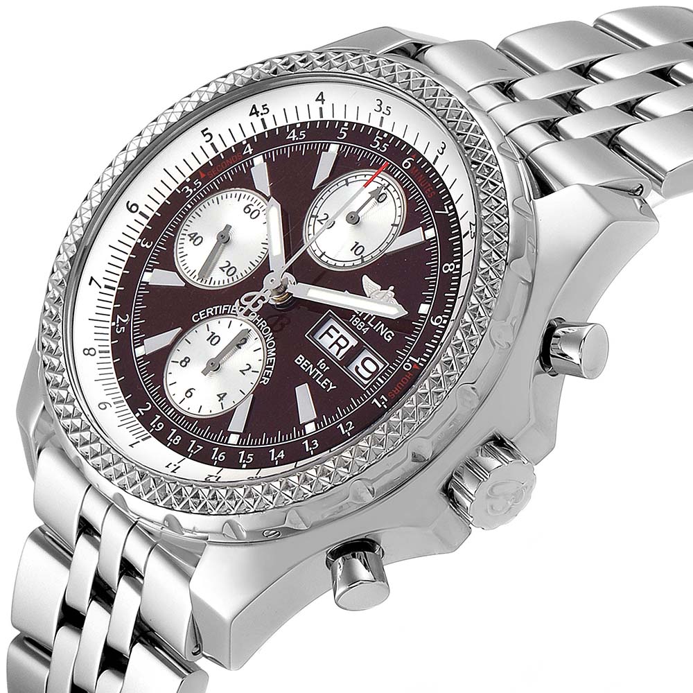 

Breitling Burgundy Stainless Steel Bentley Motors GT A13362 Men's Wristwatch