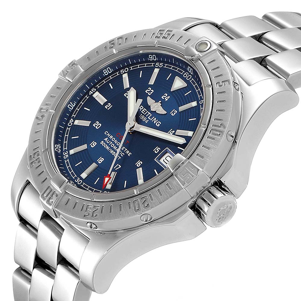 

Breitling Blue Stainless Steel Colt Automatic A17380 Men's Wristwatch