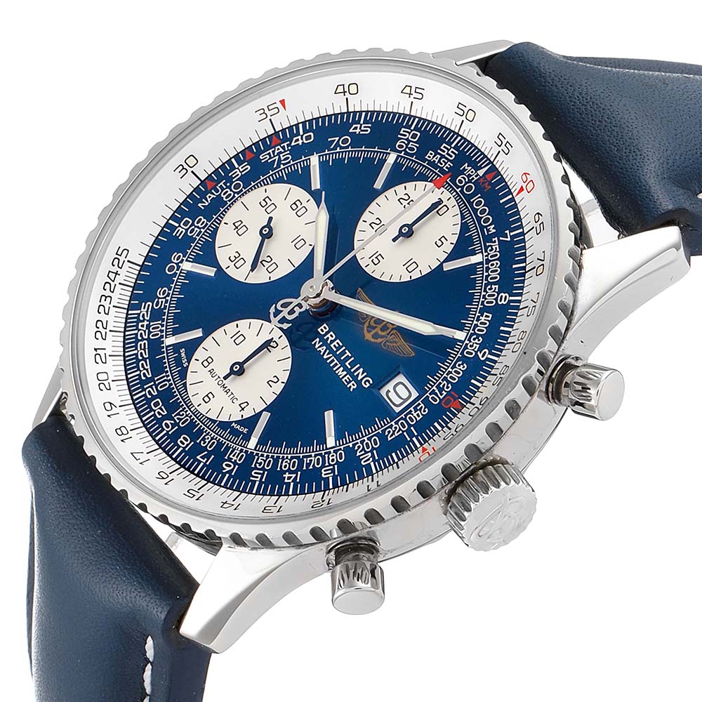 

Breitling Blue Stainless Steel Navitimer II Chronograph A13322 Men's Wristwatch