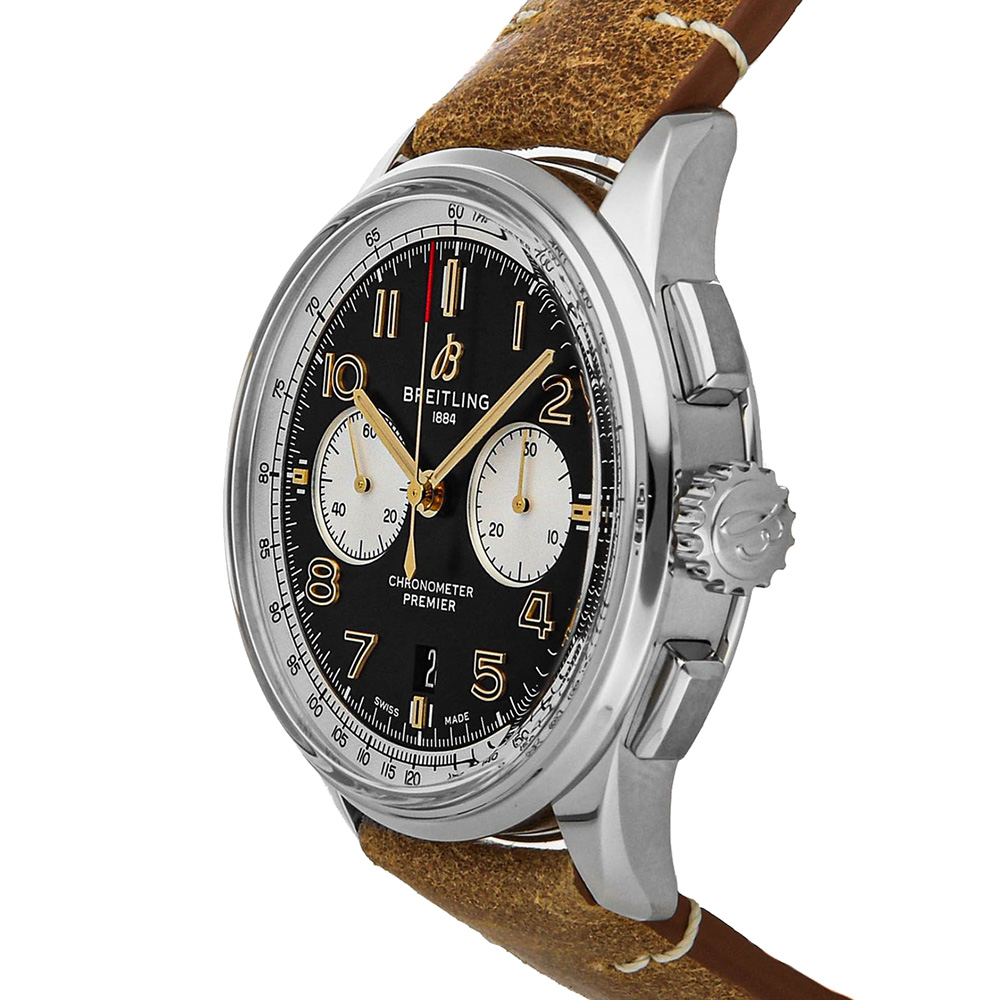 

Breitling Black Stainless Steel Premier B01 Chronograph Norton Edition AB0118A21B1X2 Men's Wristwatch
