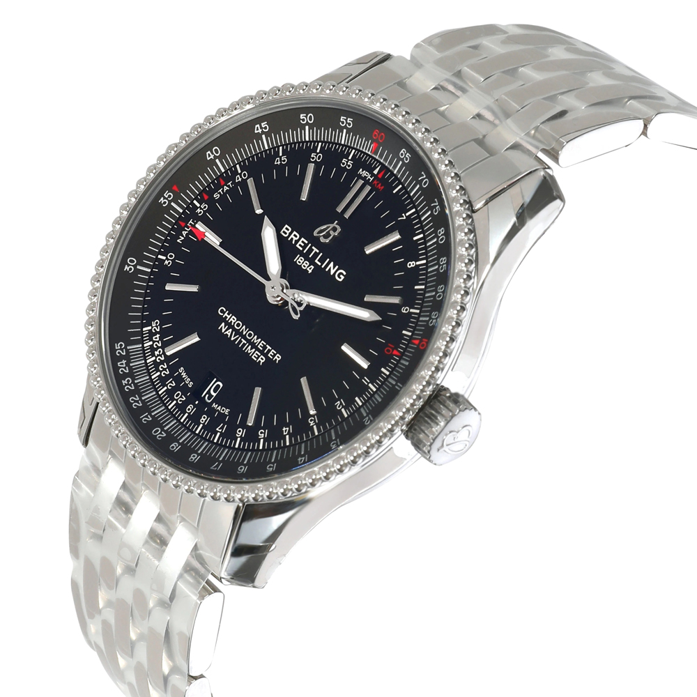 

Breitling Black Stainless Steel Navitimer A17325241B1A1 Men's Wristwatch