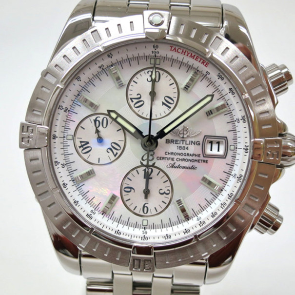 Breitling Choronomat Evolution MOP Wristwatch Shell Mens 