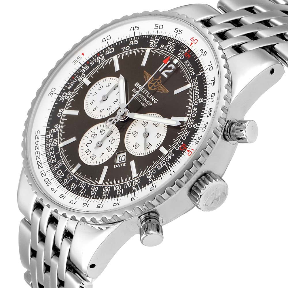 

Breitling Black Stainless Steel Navitimer Heritage Automatic A35340 Men's Wristwatch