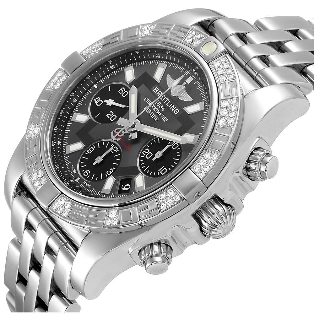 

Breitling Grey Stainless Steel Chronomat Evolution Diamond AB0140 Men's Wristwatch