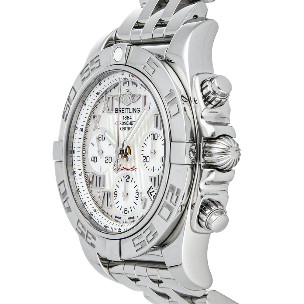 

Breitling Silver Stainless Steel Chronomat AB014012/A746 Men's Wristwatch, White