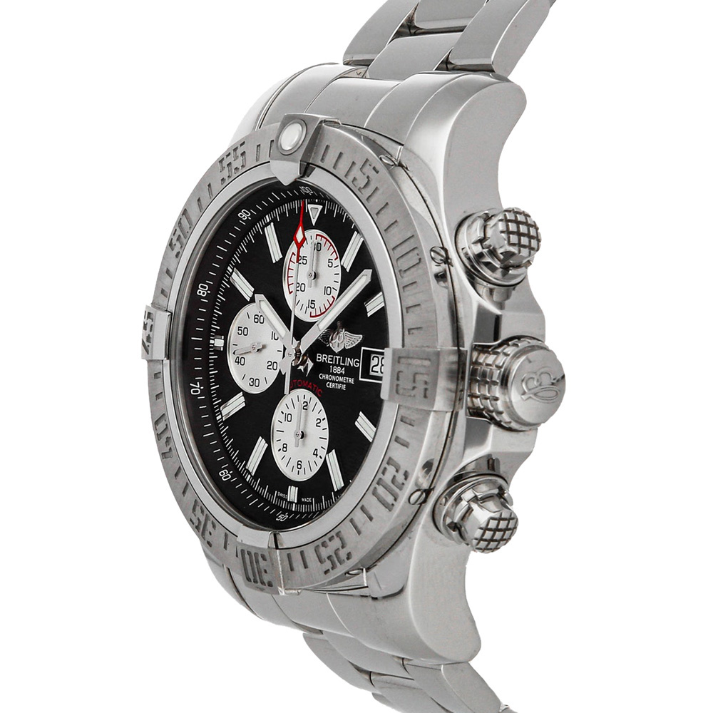 

Breitling Black Stainless Steel Super Avenger II Chronograph A1337111/BC29 Men's Wristwatch