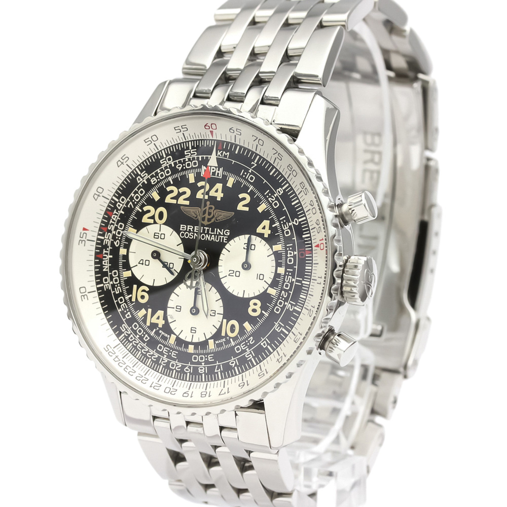 

Breitling Black Stainless Steel Navitimer Cosmonaute A12022 Men's Wristwatch