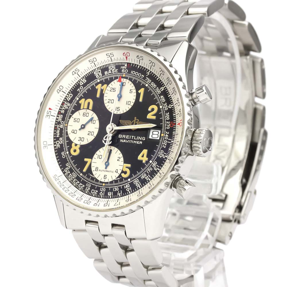 

Breitling Black Stainless Steel Old Navitimer Automatic A13022 Men's Wristwatch