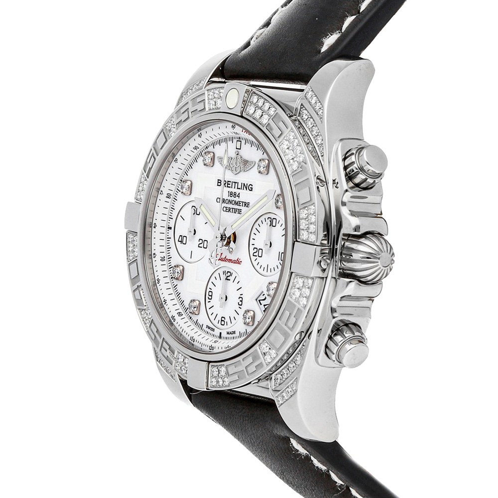 

Breitling MOP Diamonds Stainless Steel Chronomat AB0140AF/A744 Men's Wristwatch, White