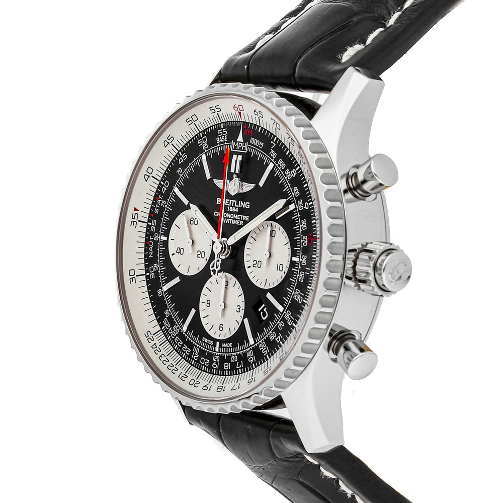 

Breitling Black Stainless Steel Navitimer B03 Chronograph Rattrapante AB031021/BF77 Men's Wristwatch