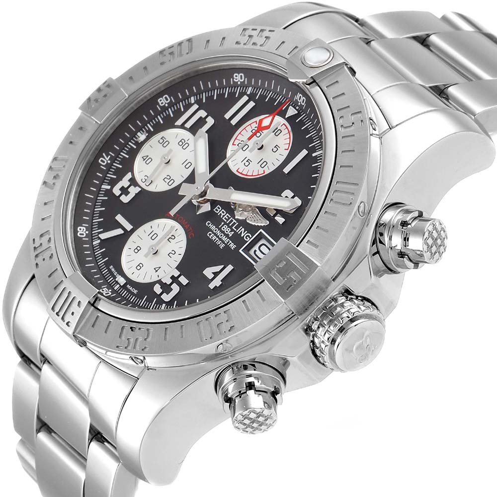 

Breitling Grey Stainless Steel Super Avenger A13381 Men's Wristwatch
