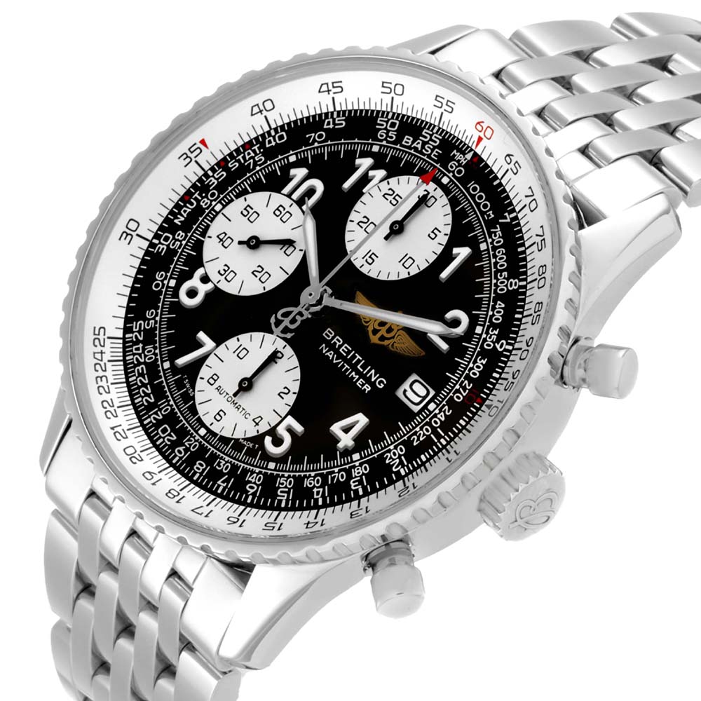 

Breitling Black Stainless Steel Navitimer II Chronograph A13322 Men's Wristwatch