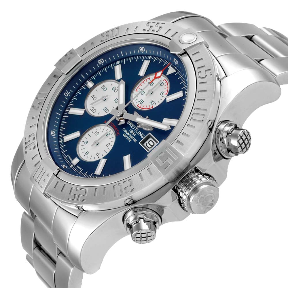 

Breitling Blue Stainles Steel Aeromarine Super Avenger A13371 Men's Wristwatch