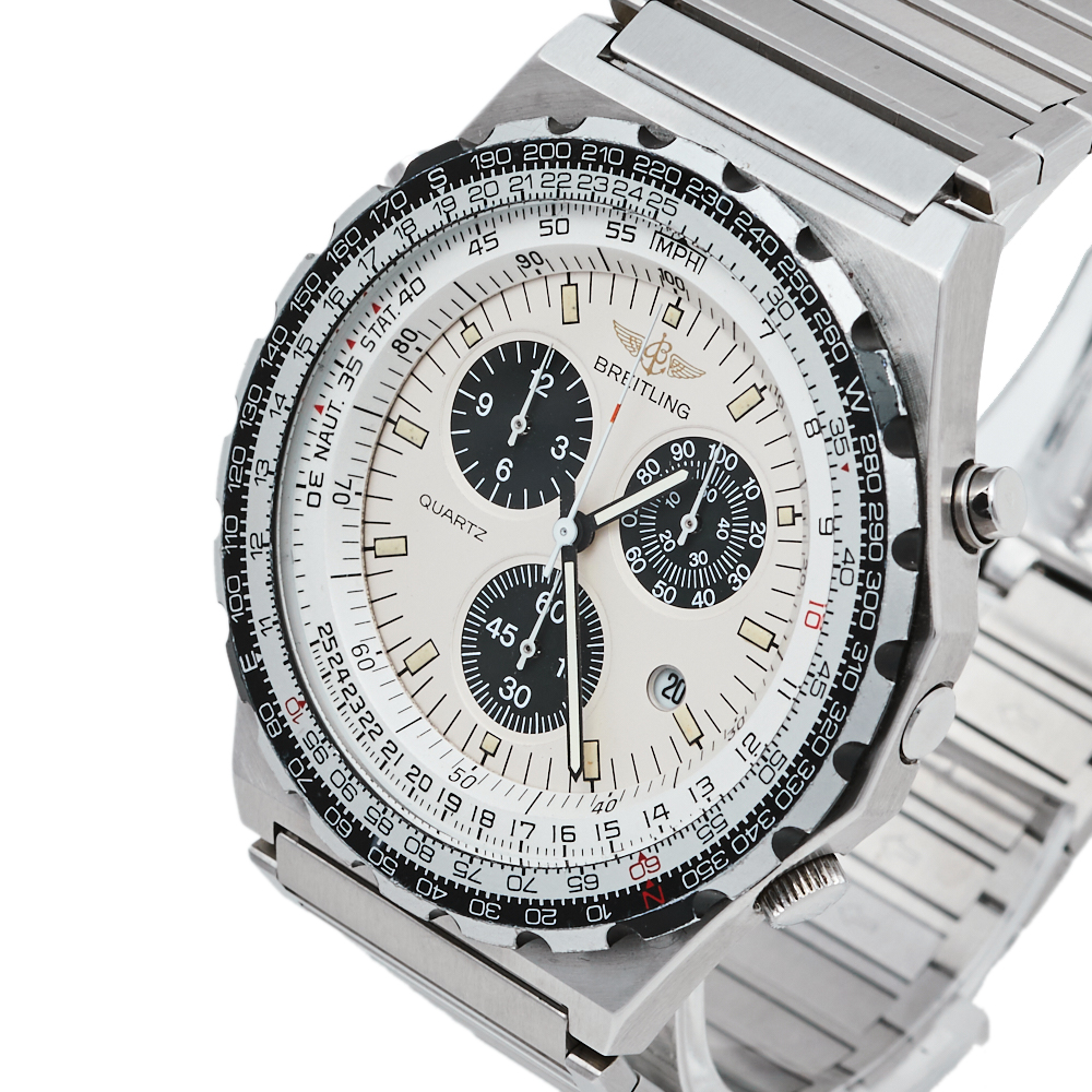 

Breitling Ivory Stainless Steel Navitimer Jupiter Pilot, Silver