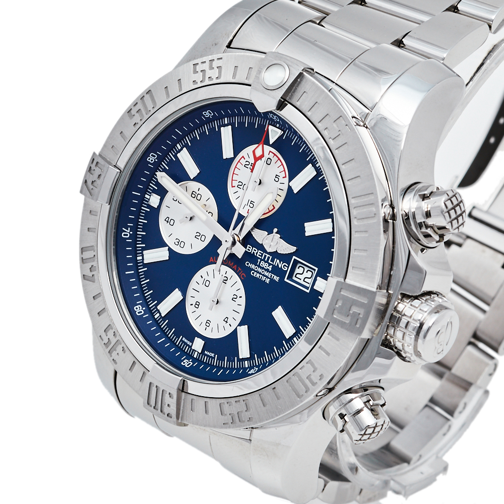 

Breitling Blue Stainless Steel Super Avenger II Automatic A1337111/C871 Men's Wristwatch