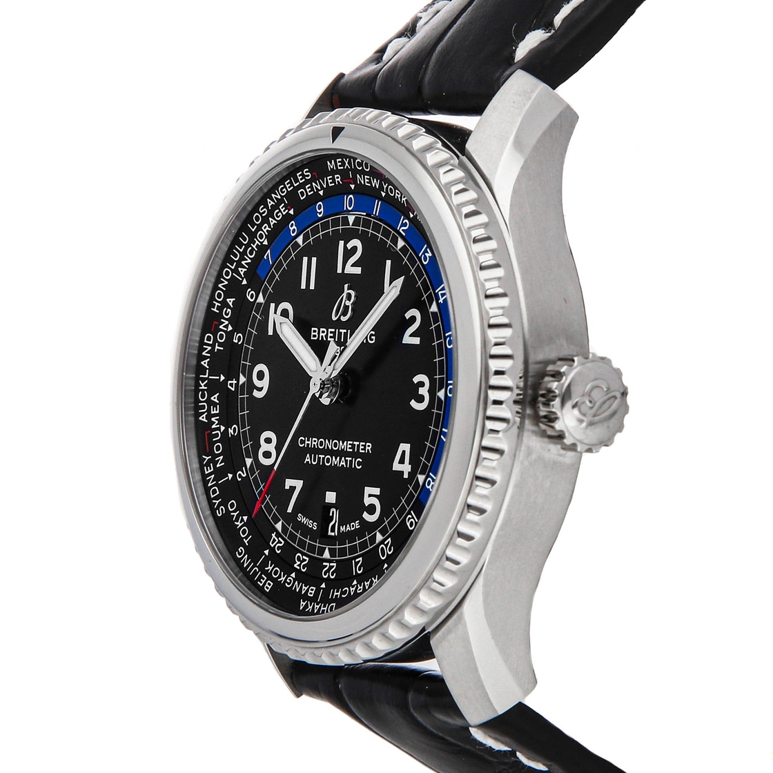 

Breitling Black Stainless Steel Aviator 8 B35 Unitime 43 AB3521U41B1P1 Men's Wristwatch 43 MM