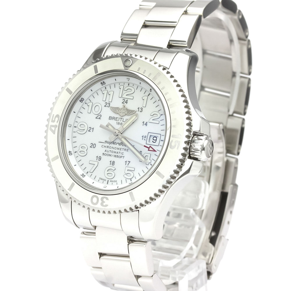 

Breitling White Stainless Steel Superocean II Automatic A17365 Men's Wristwatch