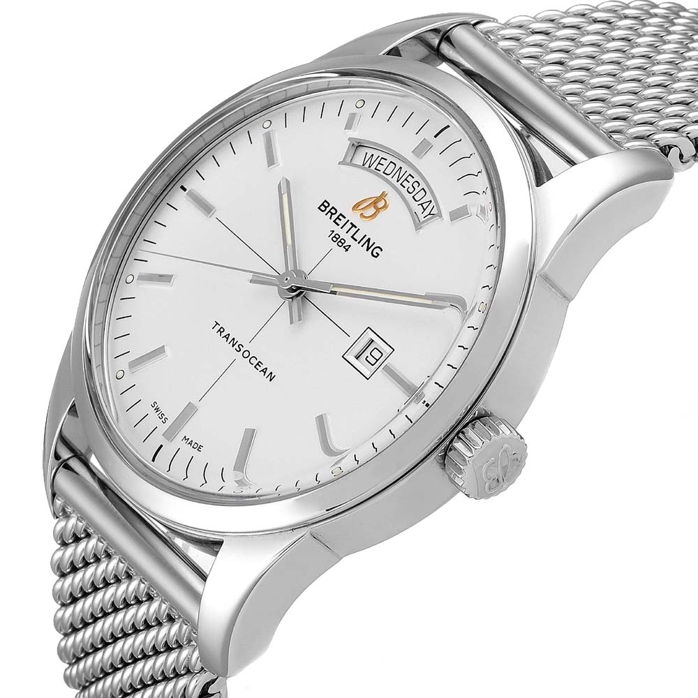 

Breitling Silver Stainless Steel Transocean A45310 Men's Wristwatch 43 MM