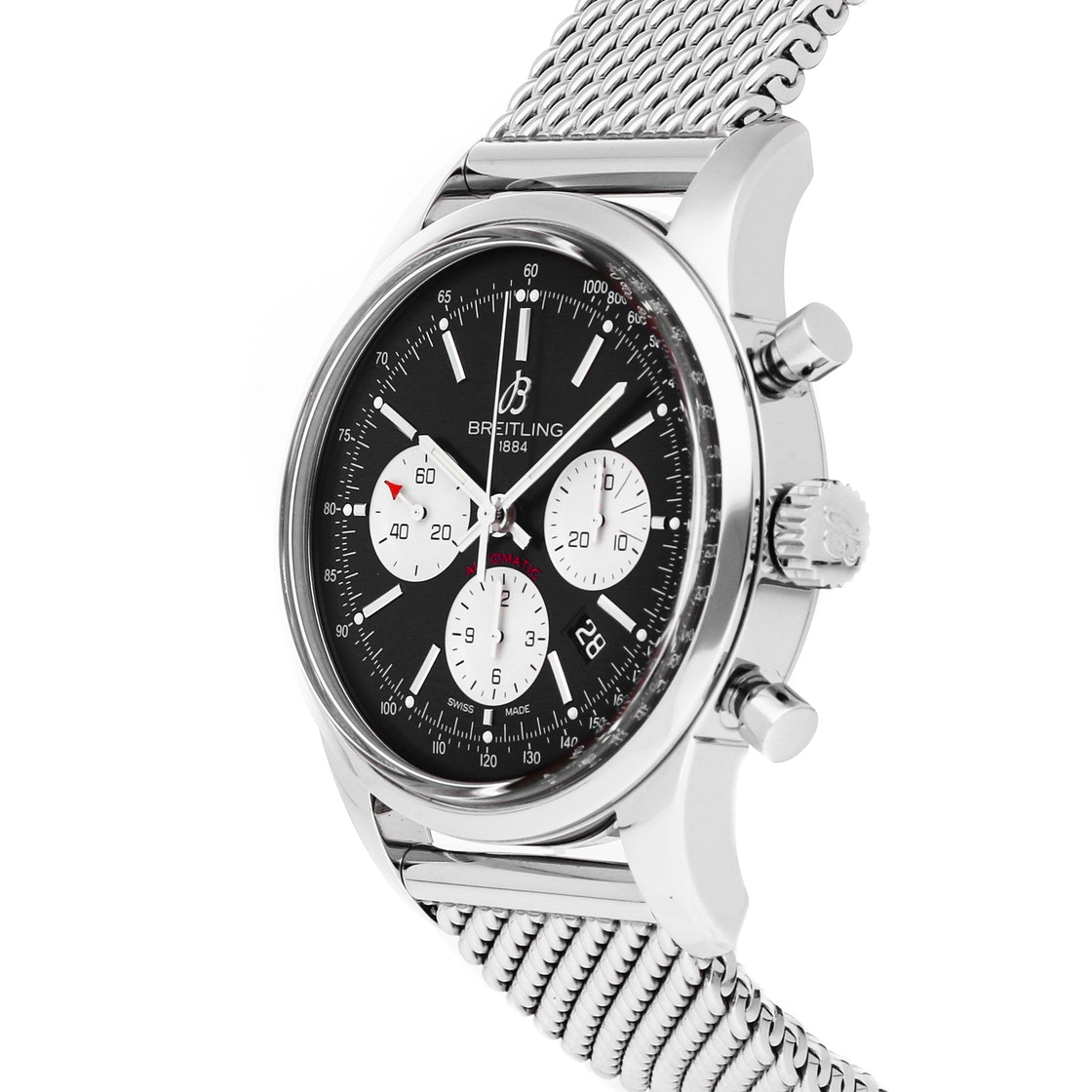 

Breitling Black Stainless Steel Transocean Chronograph AB015212/BF26 Men's Wristwatch 44 MM