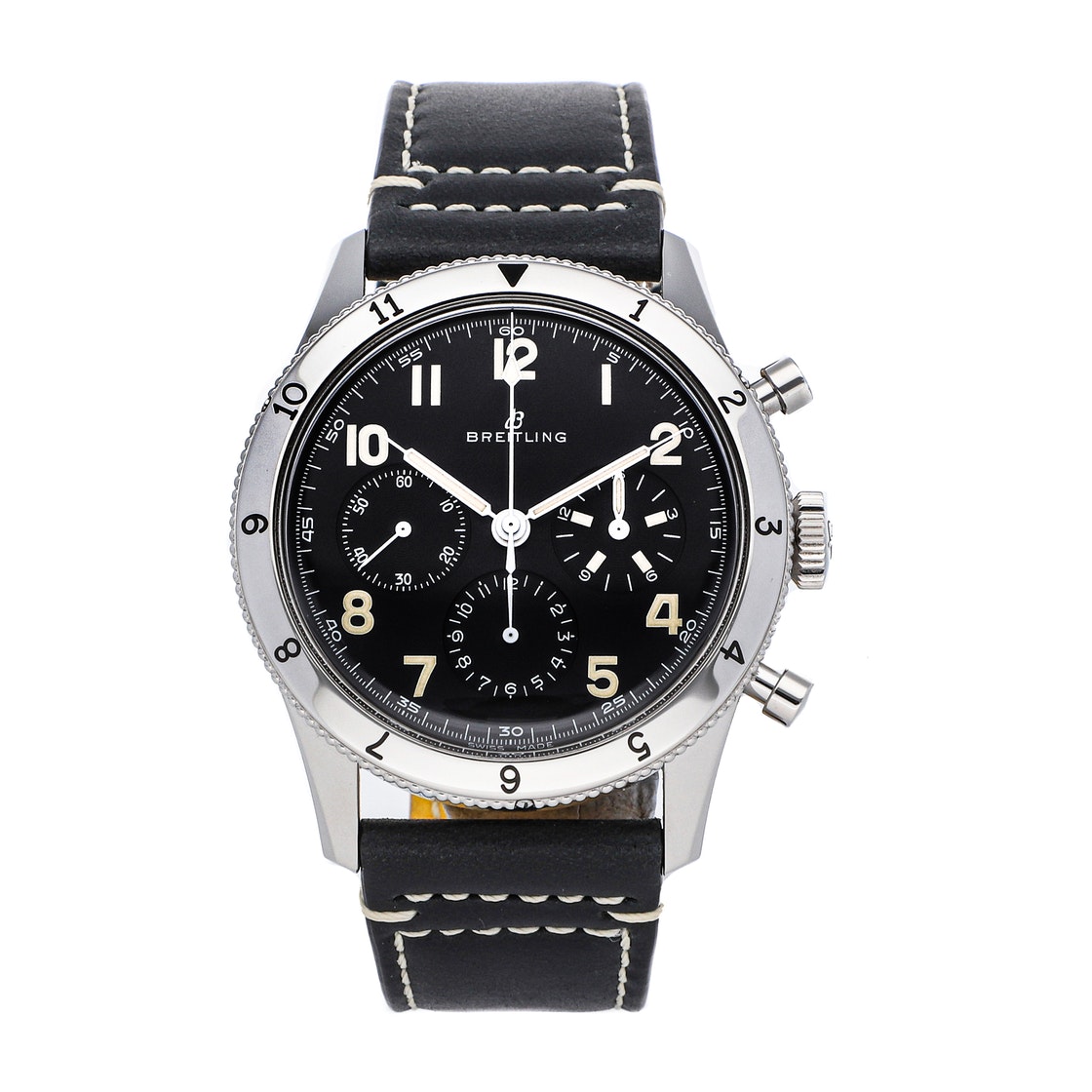 Pre-owned Breitling Black Stainless Steel Avi Ref.765 1953 Re-edition ...