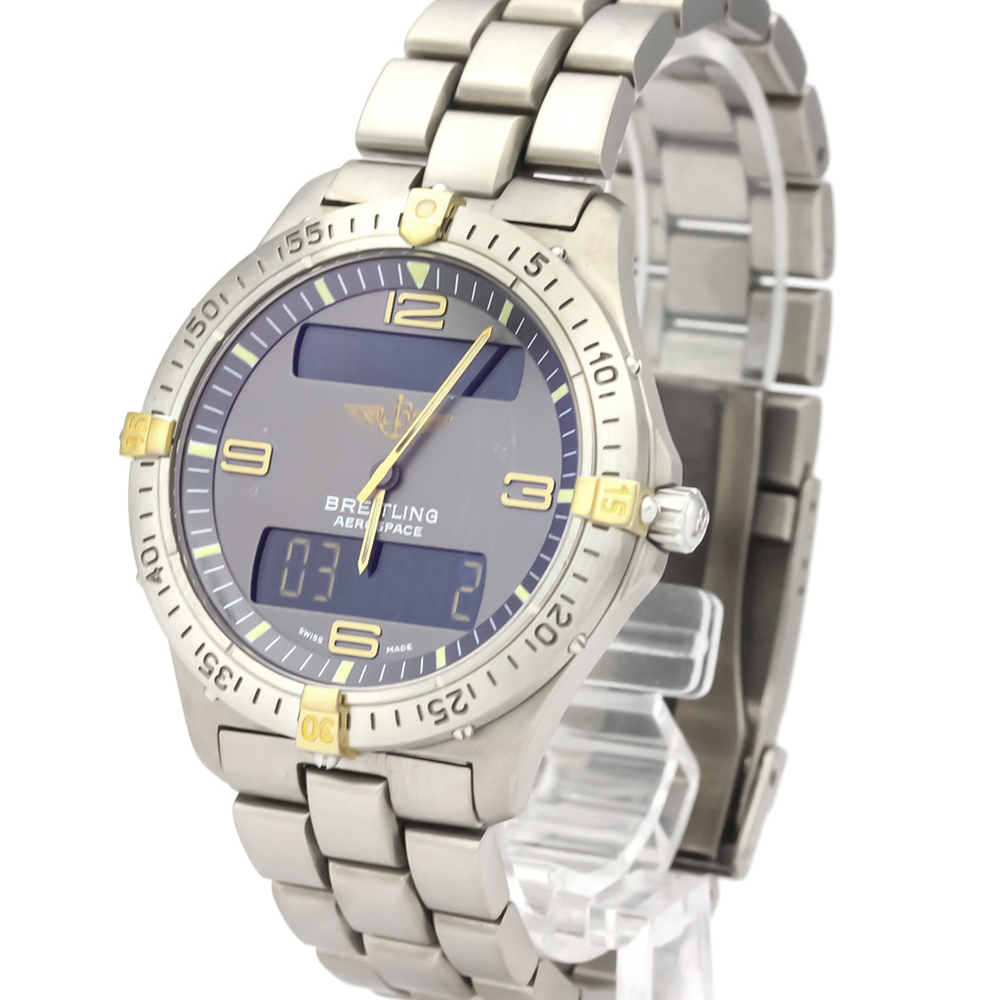 

Breitling Grey 18K Yellow Gold And Titanium Aerospace F56062 Quartz Men's Wristwatch 40 MM