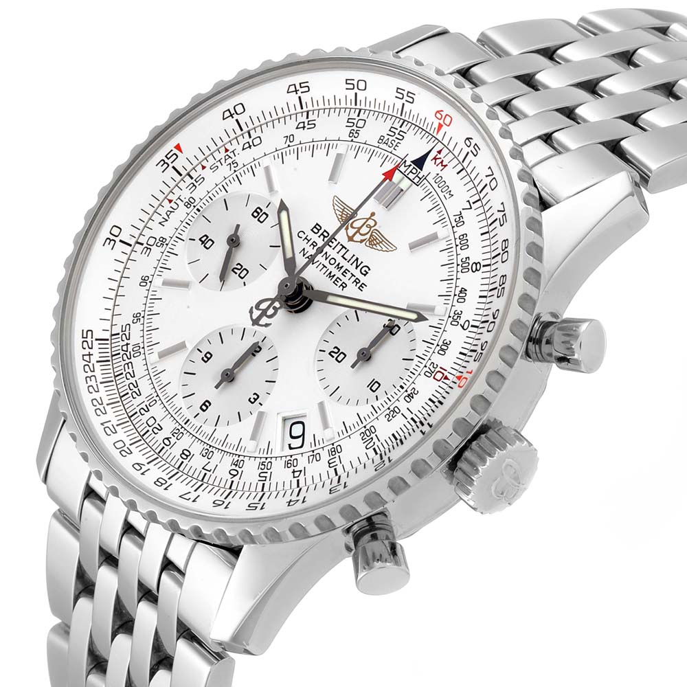 

Breitling Silver Stainless Steel Navitimer Chronograph A23322 Men's Wristwatch 42 MM