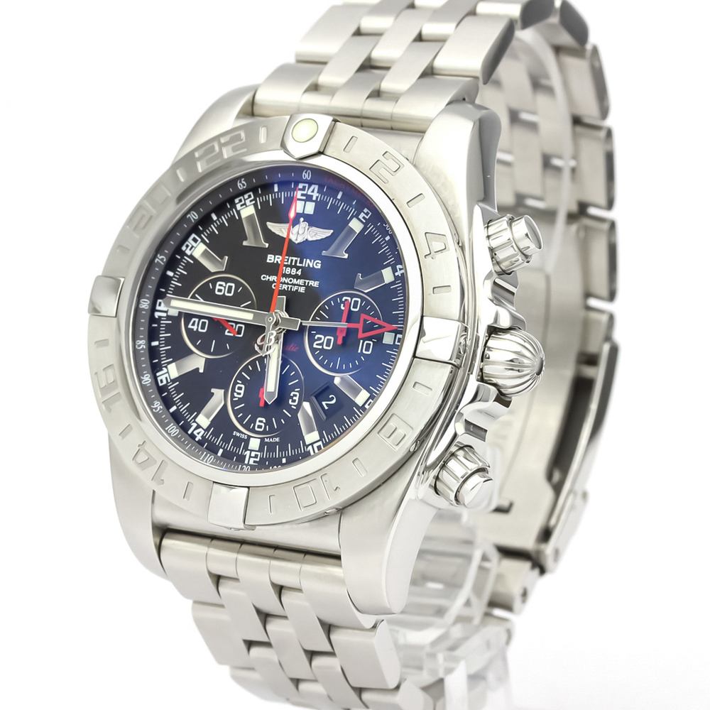 

Breitling Blue Stainless Steel Chronomat Ab0412 Automatic Men's Wristwatch 47 MM