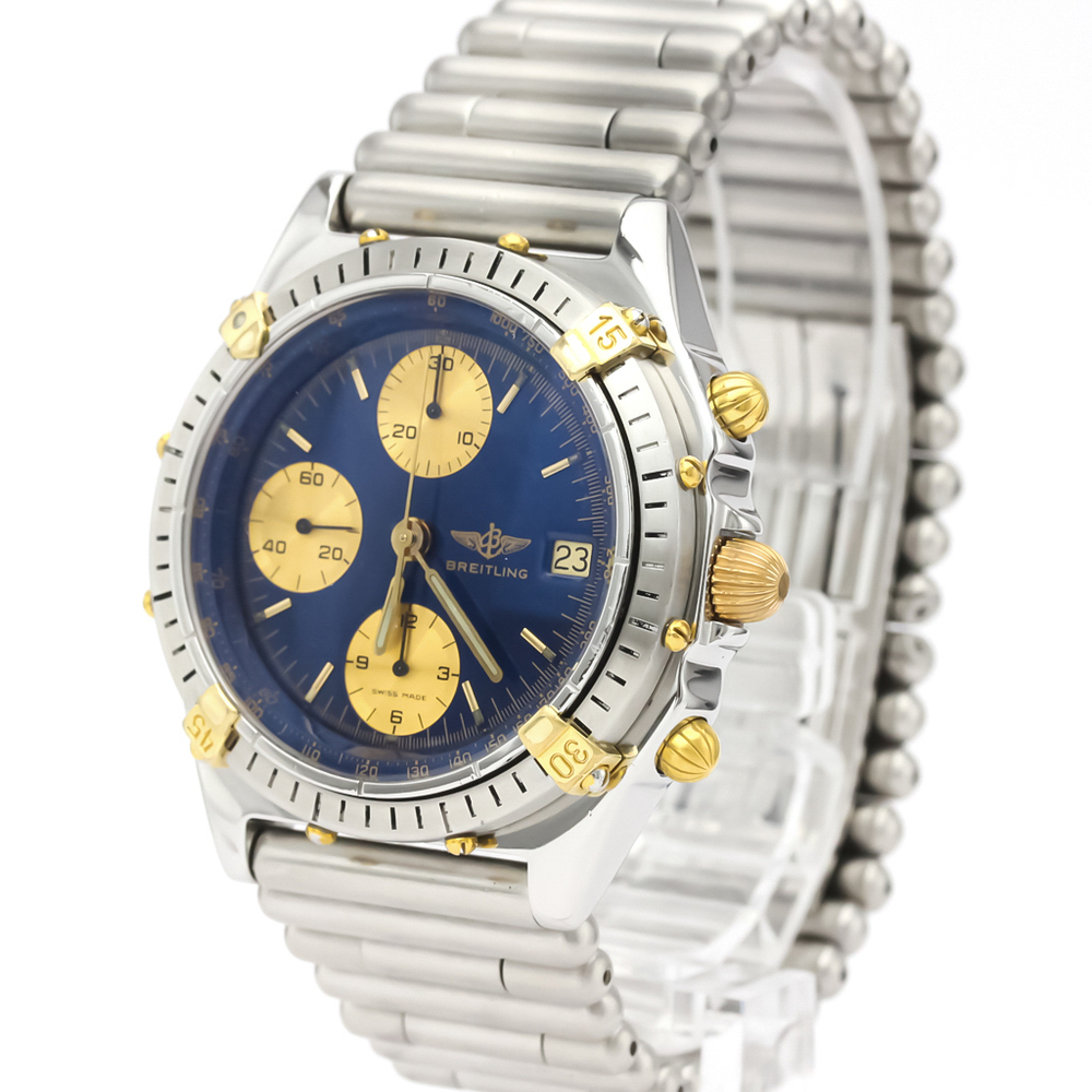 

Breitling Blue 18k Yellow Gold And Stainless Steel Chronomat B13047 Automatic Men's Wristwatch 40 MM