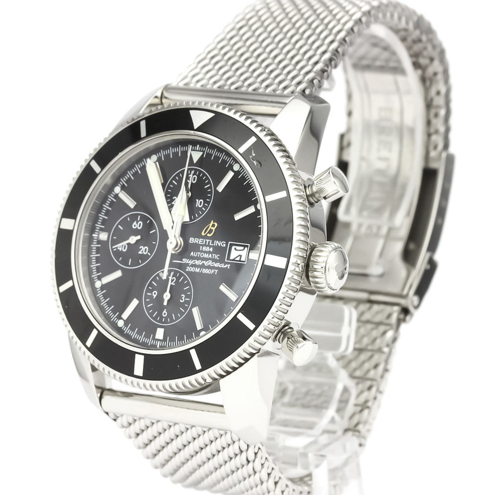 

Breitling Black Stainless Steel Super Ocean Heritage Chronograph A13320 Men's Wristwatch 46 MM