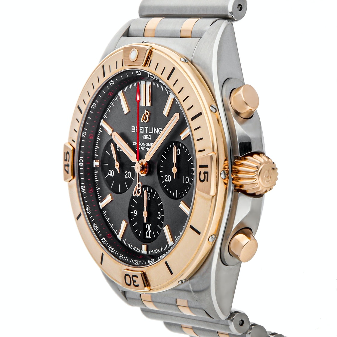 

Breitling Grey 18K Rose Gold And Stainless Steel Chronomat B01 UB0134101B1U1 Men's Wristwatch 42 MM