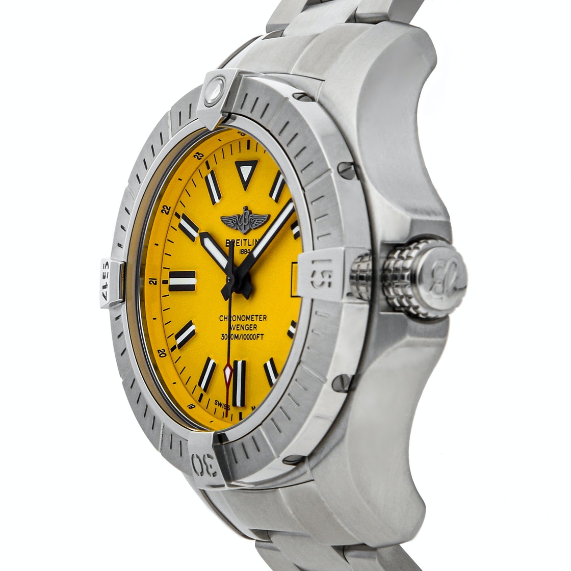 

Breitling Yellow Stainless Steel Avenger Seawolf A17319101I1A1 Men's Wristwatch 45 MM