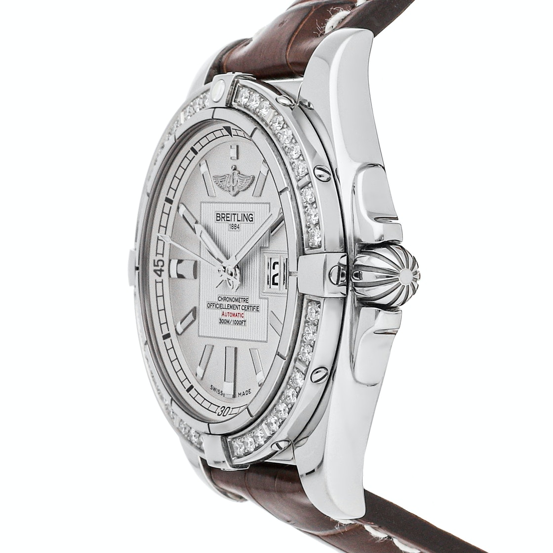 

Breitling Silver Diamonds Stainless Steel Galactic A49350LA/G699 Men's Wristwatch 41 MM