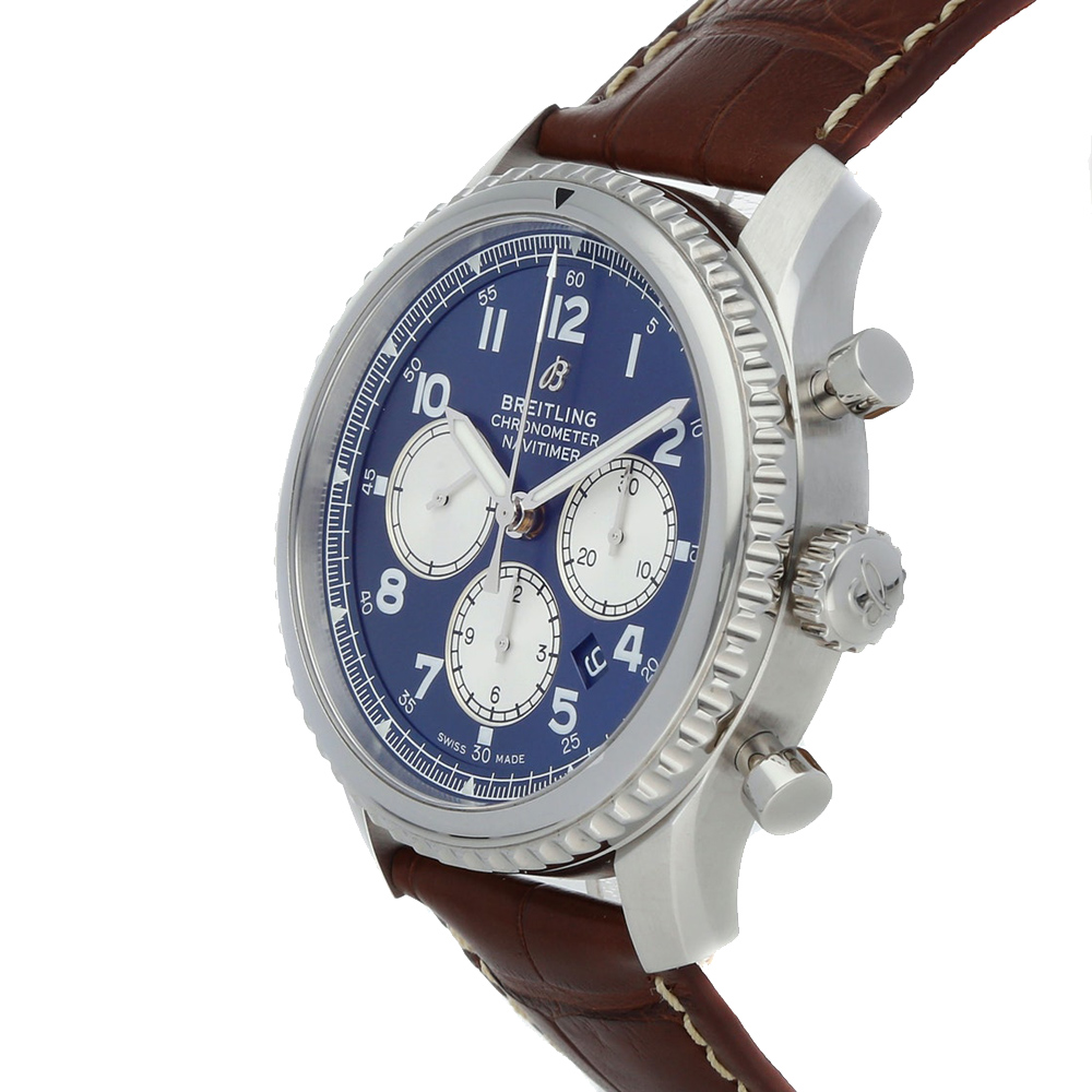 

Breitling Blue Stainless Steel Navitimer 8 B01 Chronograph AB0117131C1P2 Men's Wristwatch 43 MM