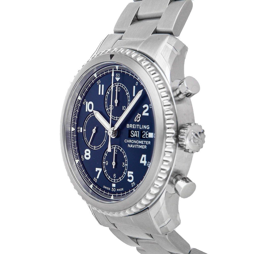 

Breitling Blue Stainless Steel Navitimer 8 Chronograph A13314101C1A1 Men's Wristwatch 43 MM