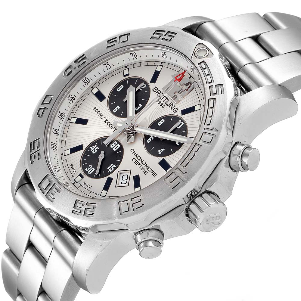 

Breitling Silver Stainless Steel Colt Chronograph A73387 Quartz Men's Wristwatch 44 MM