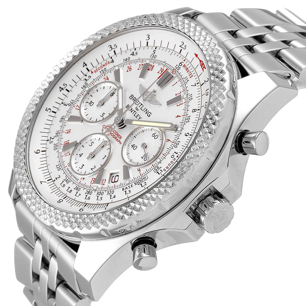 

Breitling Silver Stainless Steel Bentley Motors Special Edition Chronograph A25364 Men's Wristwatch 49 MM