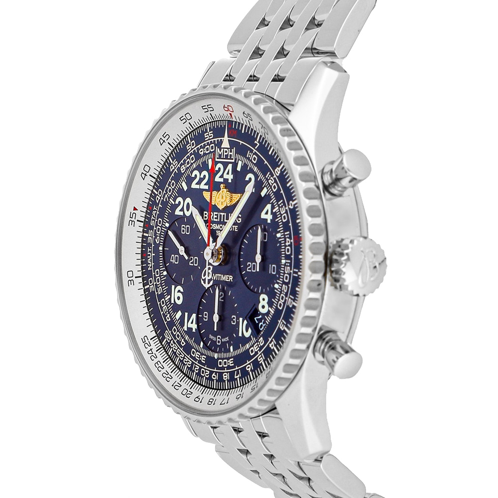 

Breitling Blue Stainless Steel Navitimer Cosmonaute AB0210B4/C917 Men's Wristwatch 43 MM