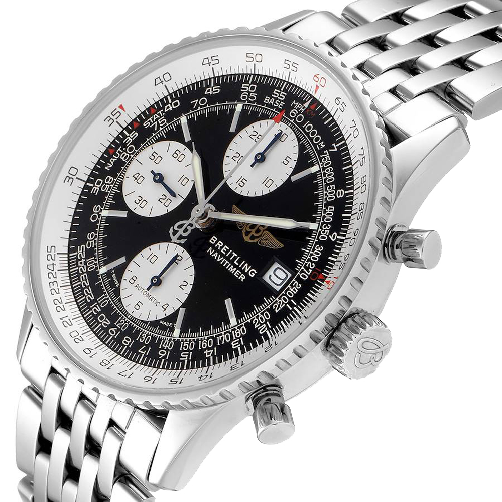 

Breitling Black Stainless Steel Navitimer II Chronograph A13322 Men's Wristwatch 42 MM