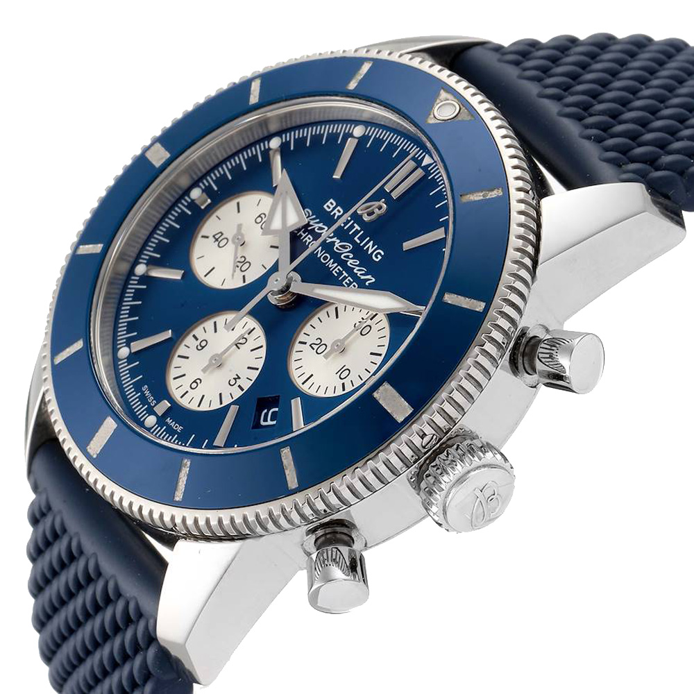 

Breitling Blue Stainless Steel SuperOcean Heritage II B01 AB0162 Men's Wristwatch 44 MM