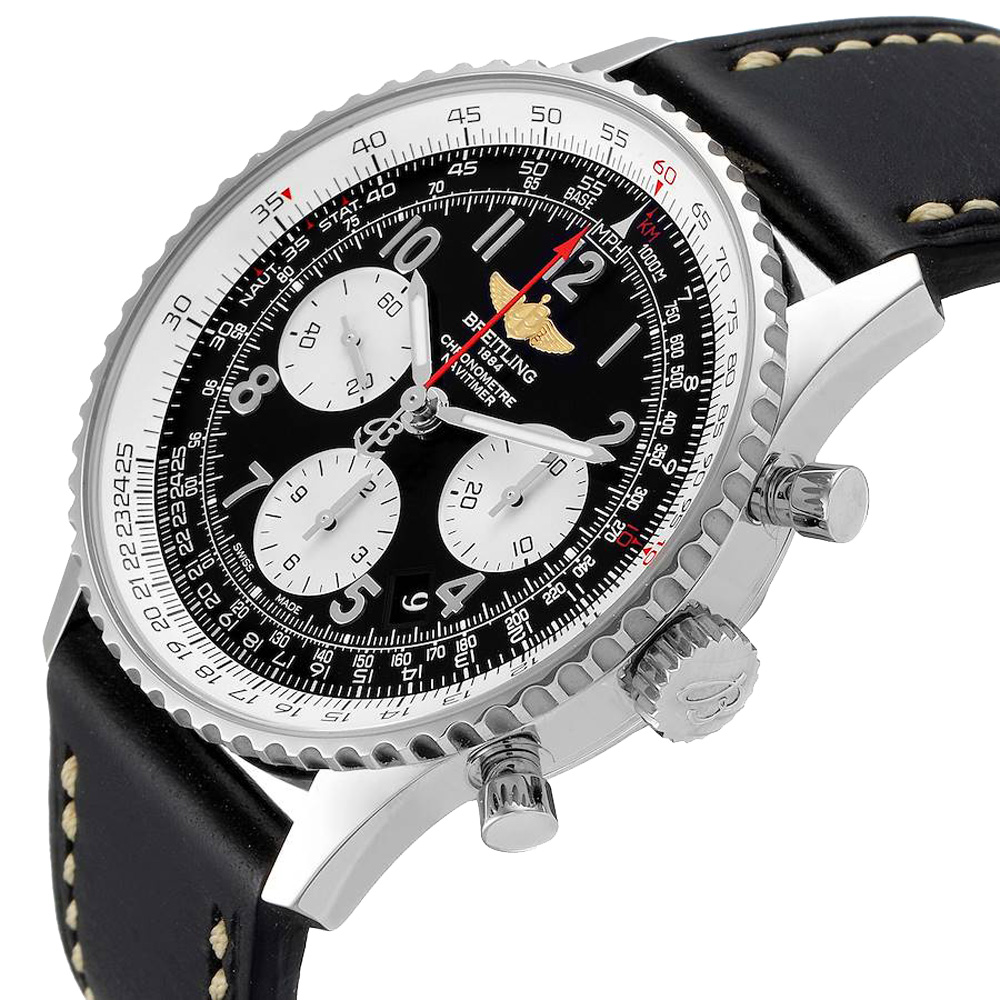 

Breitling Black Stainless Steel Navitimer 01 Automatic AB0120 Men's Wristwatch 43 MM