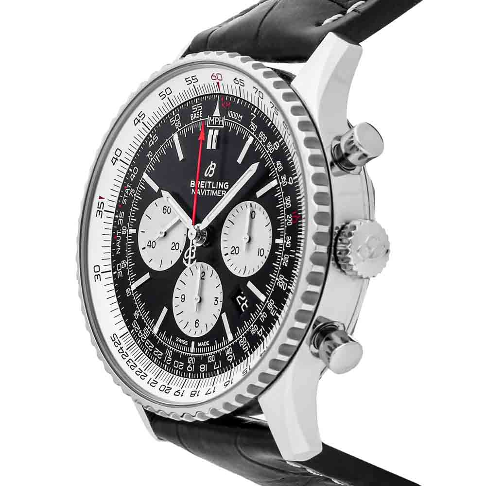 

Breitling Black Stainless Steel Navitimer B01 Chronograph AB0127211B1X1 Men's Wristwatch 46 MM