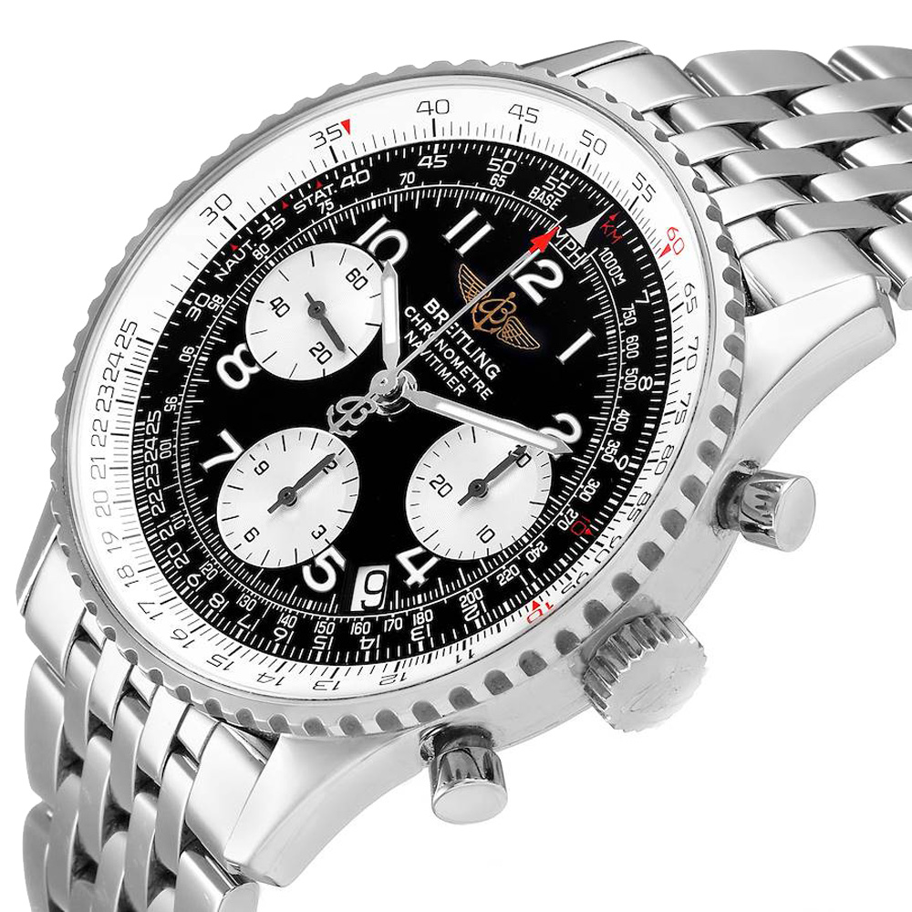 

Breitling Black Stainless Steel Navitimer Chronograph A23322 Men's Wristwatch 42 MM