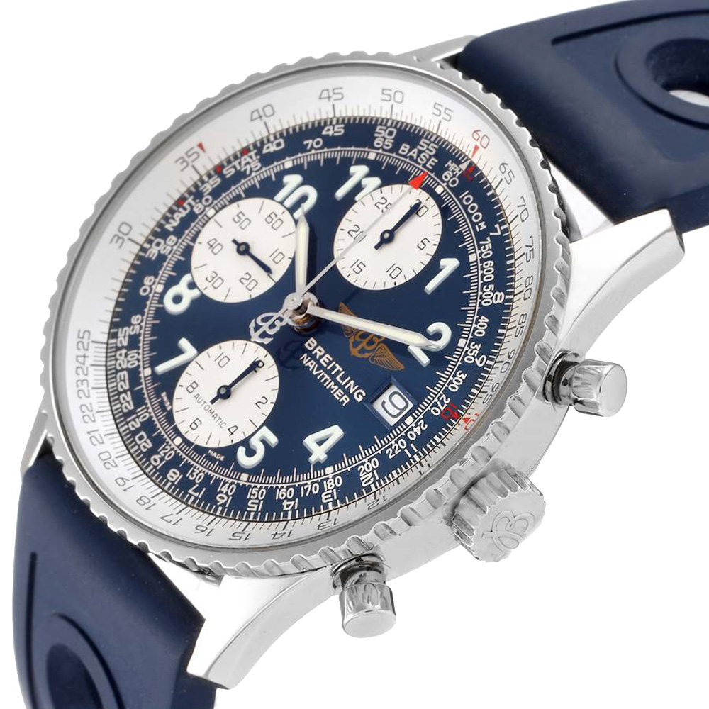 

Breitling Blue Stainless Steel Navitimer II Chronograph A13322 Men's Wristwatch 42 MM