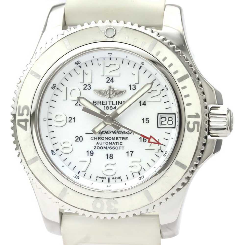 

Breitling White Stainless Steel Super Ocean ll A17312 Automatic Men's Wristwatch 36 MM