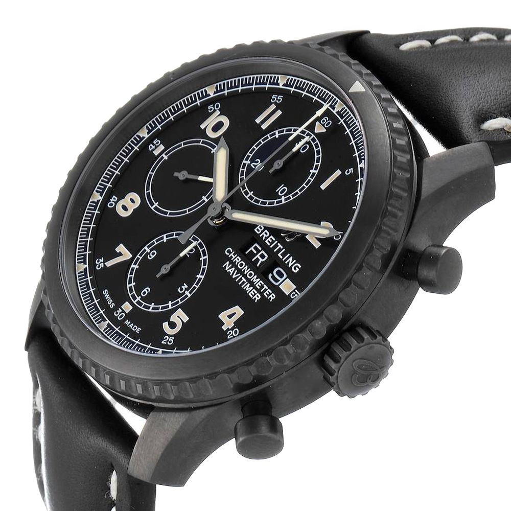 

Breitling Black Blacksteel Navitimer Chronograph A13314 Men's Wristwatch 43 MM