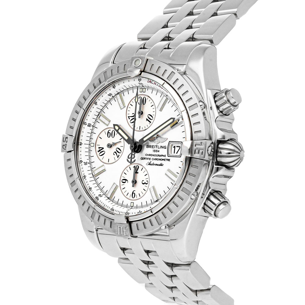 

Breitling White Stainless Steel Chronomat Evolution A1335611/A569 Men's Wristwatch 43 MM