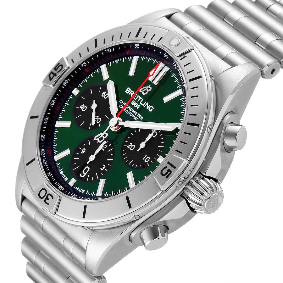 

Breitling Green Stainless Steel Chronomat B01 AB0134 Men's Wristwatch 42 MM