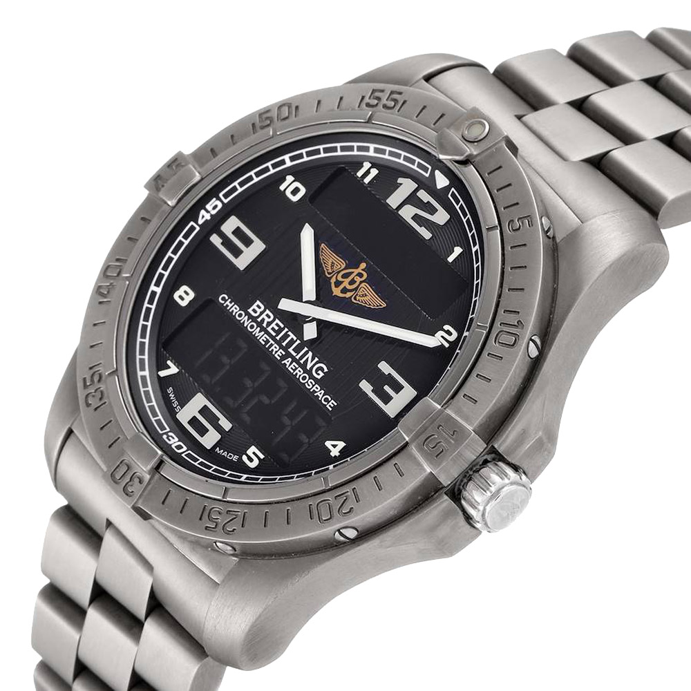 

Breitling Black Titanium Aerospace Avantage Perpetual Alarm E79362 Men's Wristwatch 42 MM